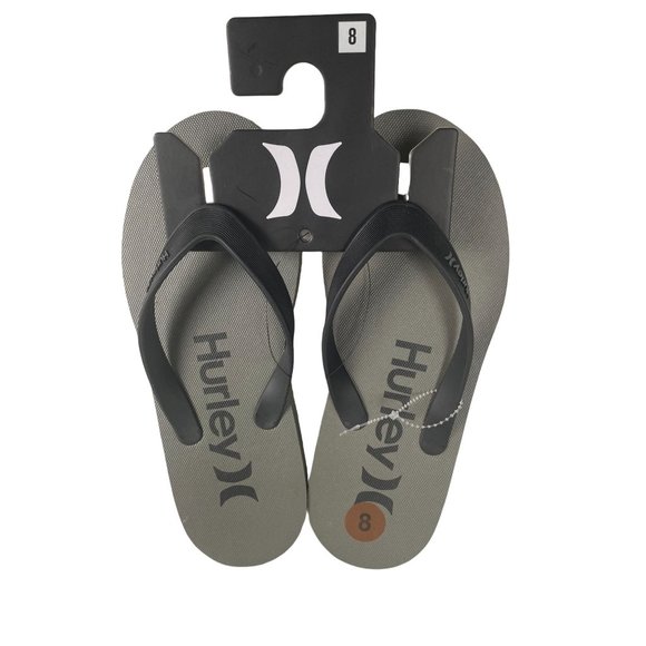 Men size 8, HURLEY gray flip flops slippers - Picture 1 of 4